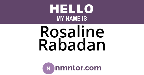 Rosaline Rabadan