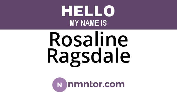 Rosaline Ragsdale