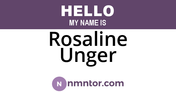 Rosaline Unger