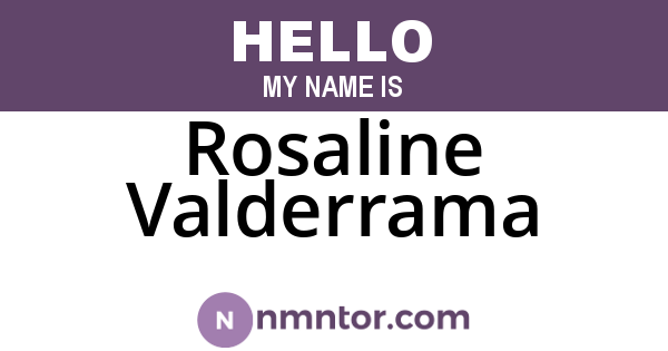 Rosaline Valderrama