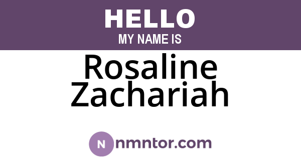 Rosaline Zachariah