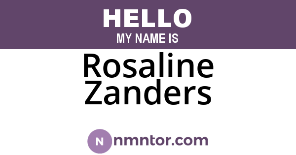 Rosaline Zanders