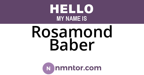 Rosamond Baber