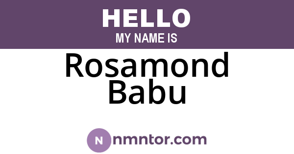 Rosamond Babu