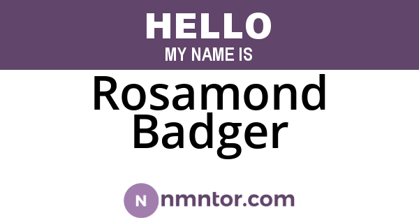 Rosamond Badger