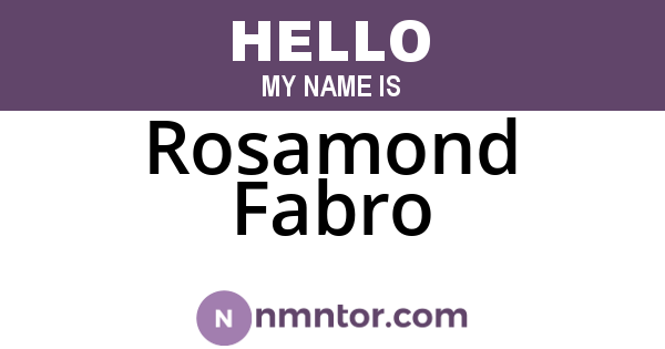 Rosamond Fabro