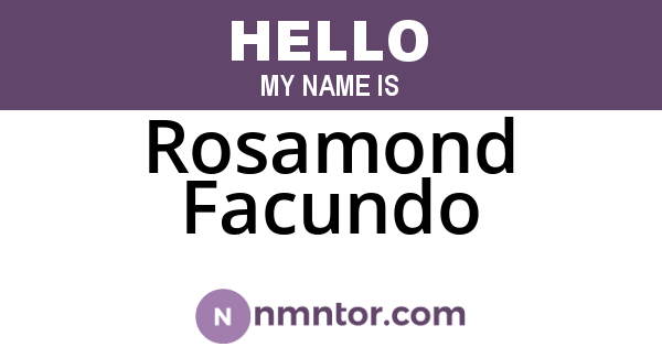 Rosamond Facundo