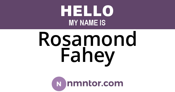 Rosamond Fahey