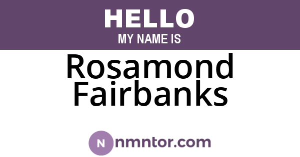 Rosamond Fairbanks