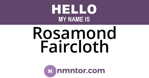 Rosamond Faircloth