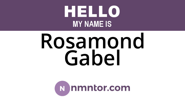Rosamond Gabel