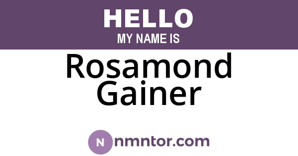 Rosamond Gainer