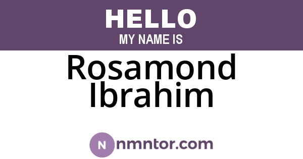 Rosamond Ibrahim