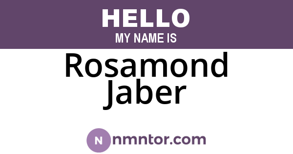 Rosamond Jaber