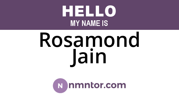 Rosamond Jain