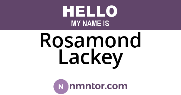 Rosamond Lackey