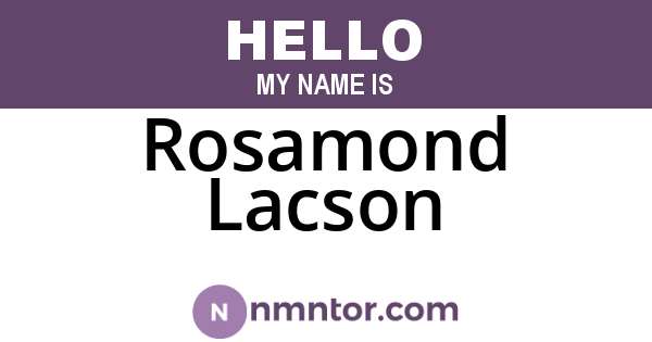 Rosamond Lacson