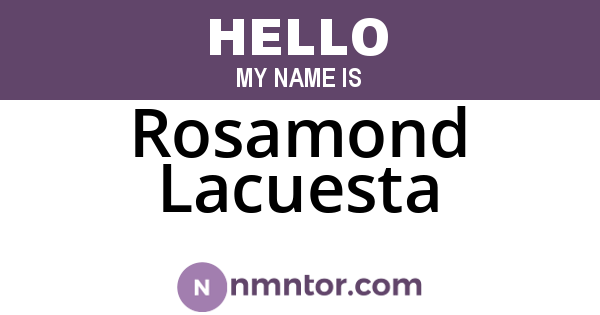 Rosamond Lacuesta