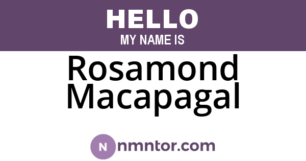 Rosamond Macapagal