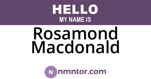 Rosamond Macdonald