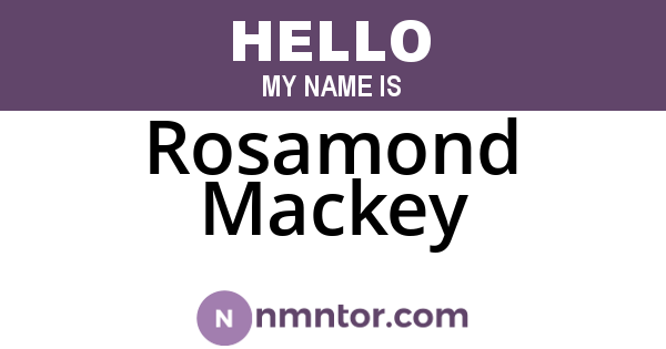 Rosamond Mackey