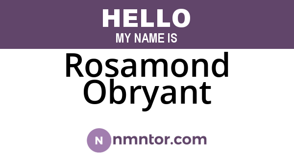 Rosamond Obryant