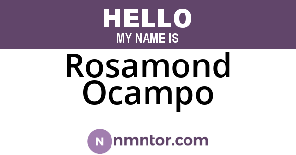 Rosamond Ocampo