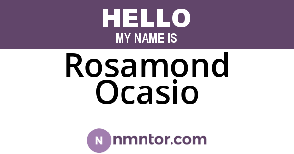 Rosamond Ocasio