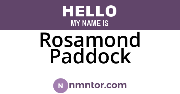 Rosamond Paddock