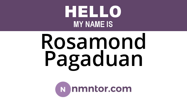Rosamond Pagaduan