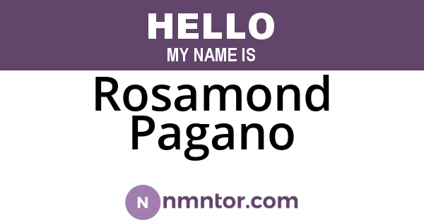 Rosamond Pagano