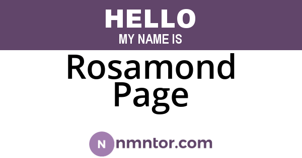 Rosamond Page