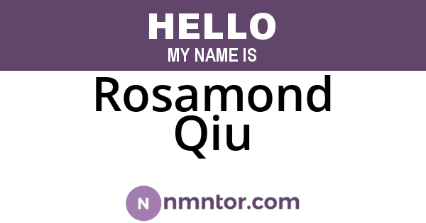 Rosamond Qiu