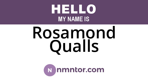 Rosamond Qualls