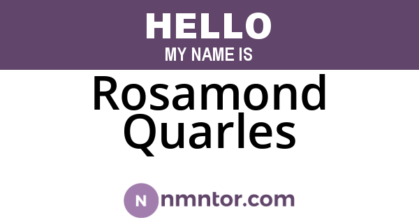 Rosamond Quarles