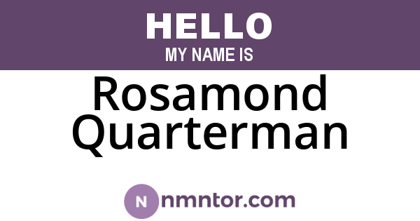 Rosamond Quarterman
