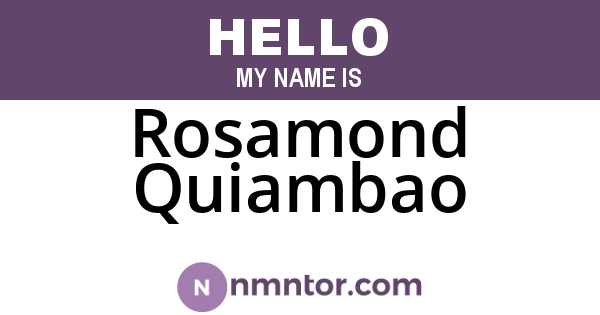 Rosamond Quiambao