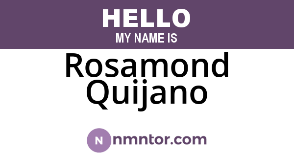 Rosamond Quijano