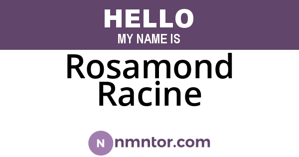 Rosamond Racine