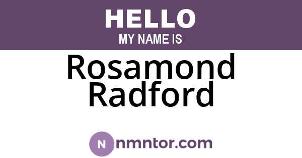 Rosamond Radford