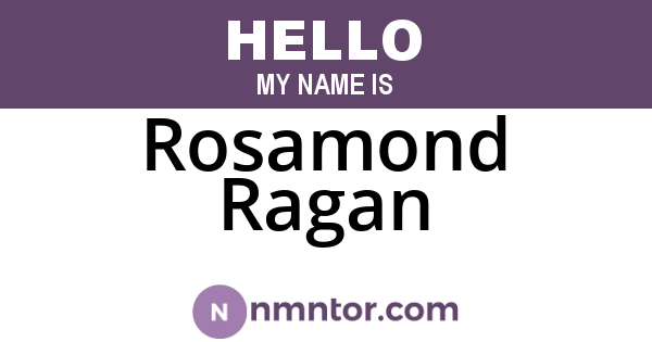 Rosamond Ragan