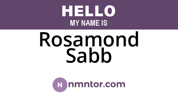 Rosamond Sabb