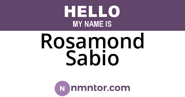 Rosamond Sabio