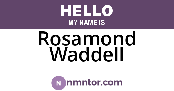 Rosamond Waddell