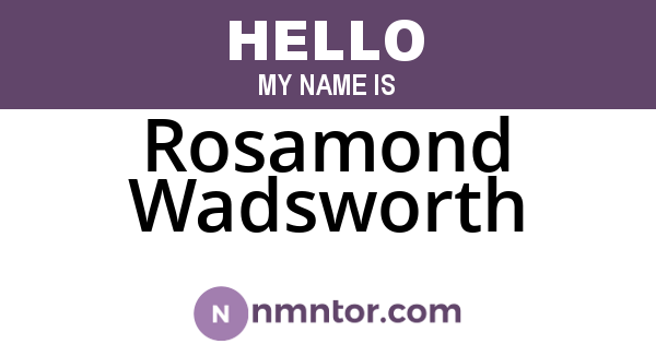 Rosamond Wadsworth