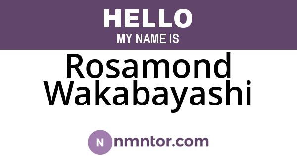 Rosamond Wakabayashi