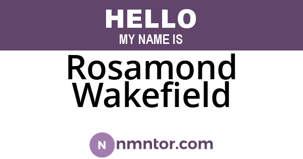 Rosamond Wakefield