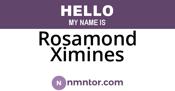 Rosamond Ximines