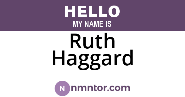 Ruth Haggard