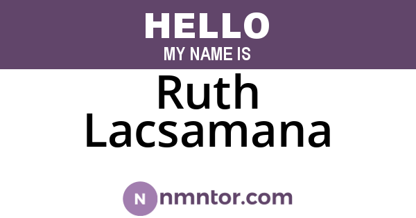 Ruth Lacsamana
